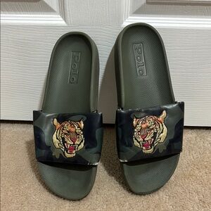 Men’s Polo Ralph Lauren Camouflage Tiger Slides Sz 11